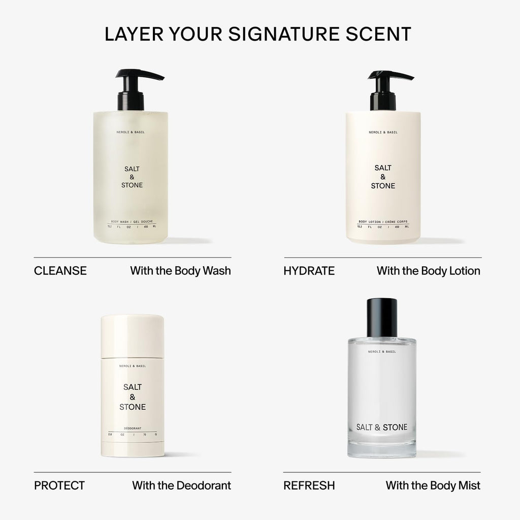 Salt & Stone Aluminum Free Deodorant | Extra Strength 48 Hour Protection for Women & Men | Made with Seaweed Extracts, Niacinamide & Prebiotics | Santal & Vetiver
