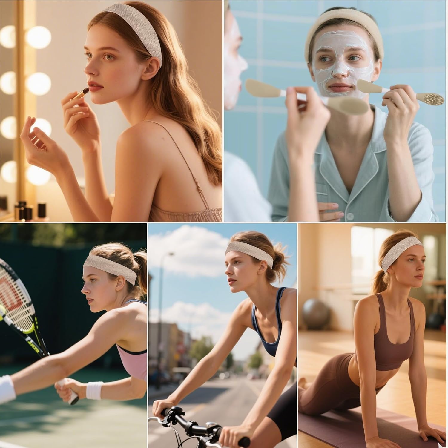 Real Perfection Gua Sha Facial Tools Face Roller for Wrinkles Jade Roller and Gua Sha Set, Scrubber Pore Brush Headband Skin Care Tools for Travel Skincare Routine Massaging Reducing Puffiness - Green
